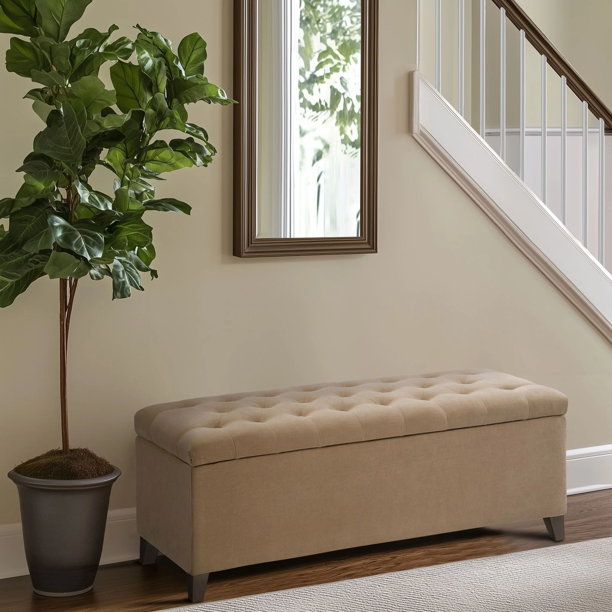Shandra Tufted Top Upholstered Storage Bench - Image 49