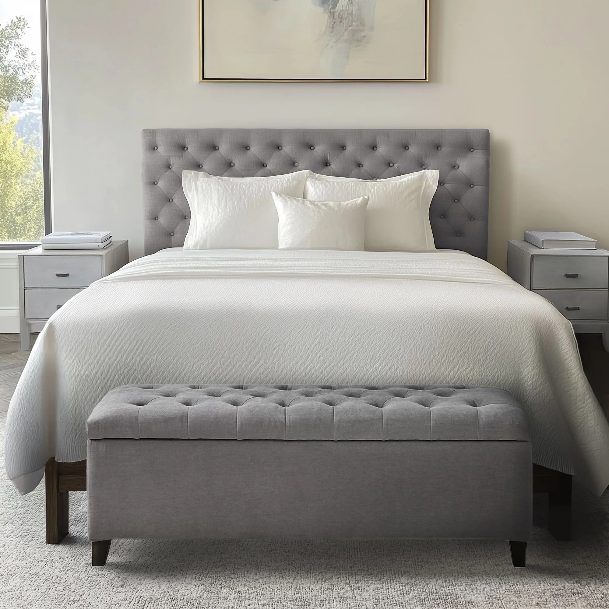 Shandra Tufted Top Upholstered Storage Bench - Image 53