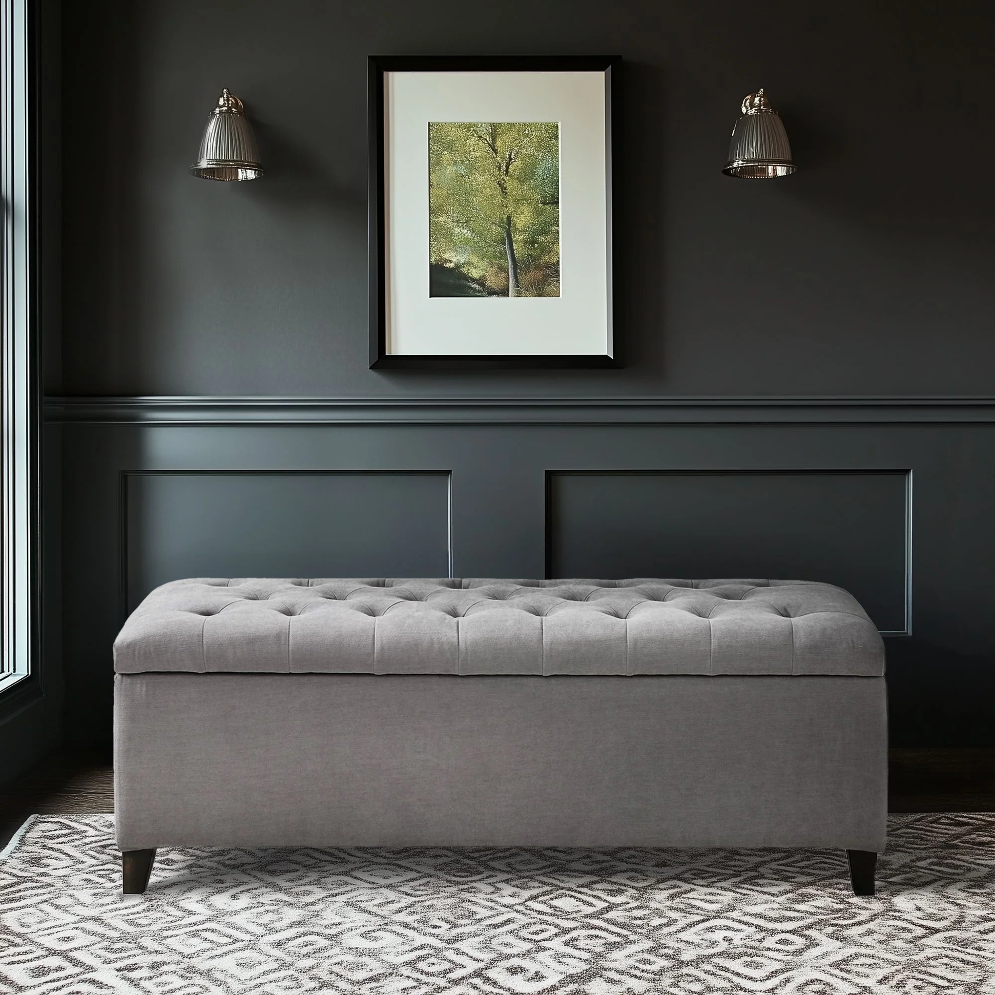 Shandra Tufted Top Upholstered Storage Bench - Image 60