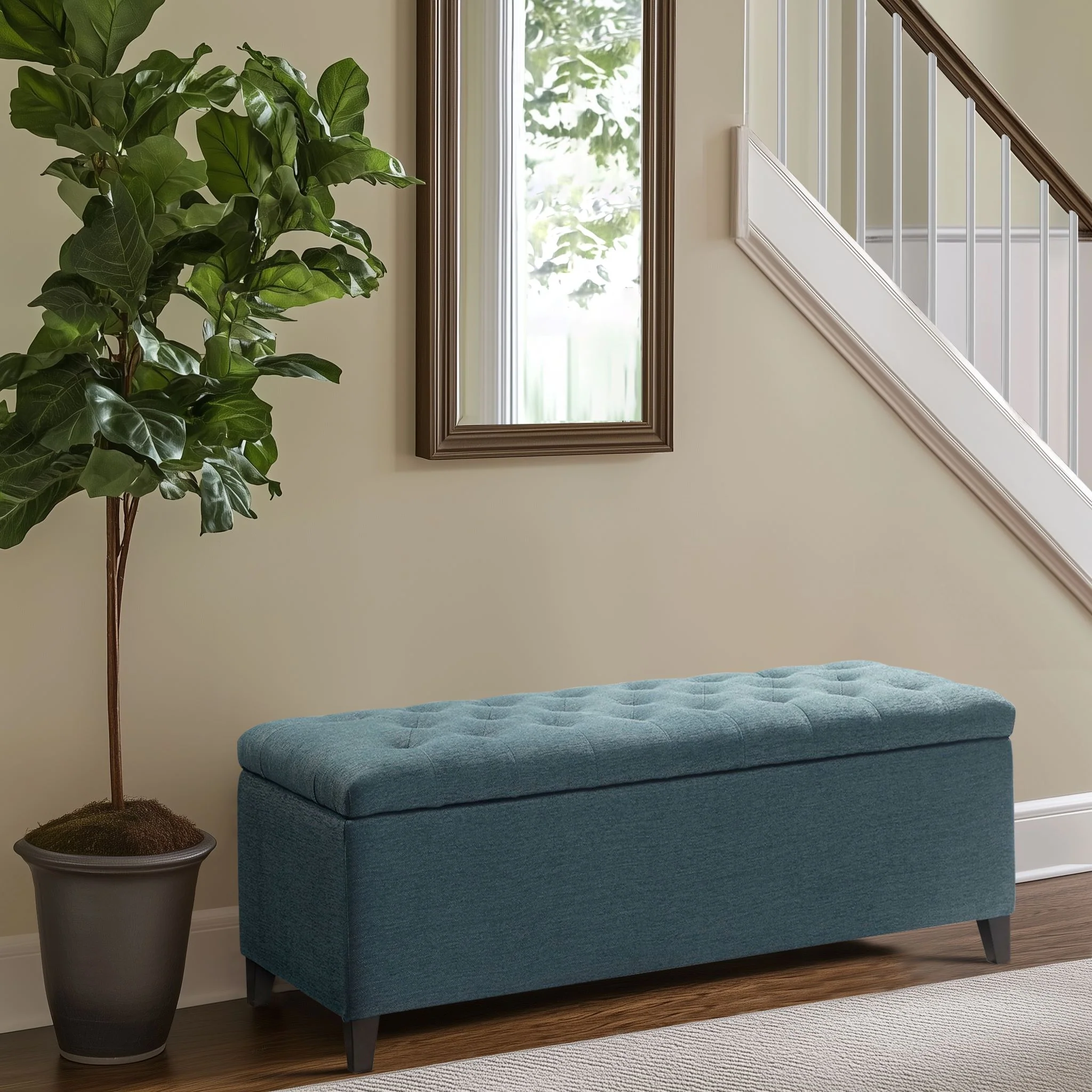 Shandra Tufted Top Upholstered Storage Bench - Image 62