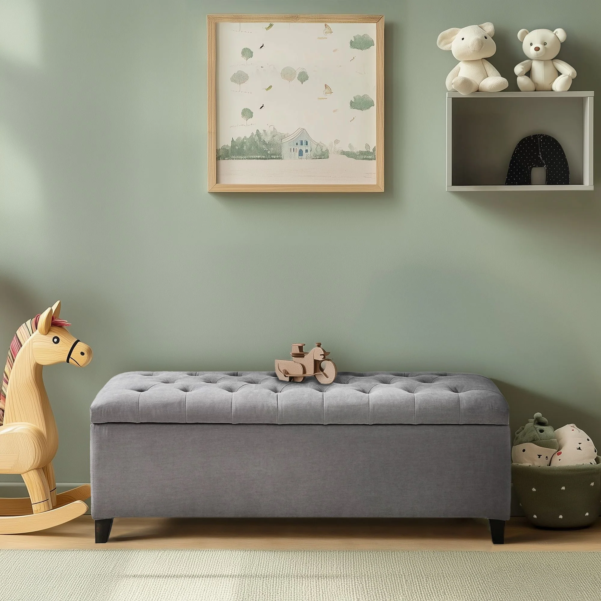 Shandra Tufted Top Upholstered Storage Bench - Image 66