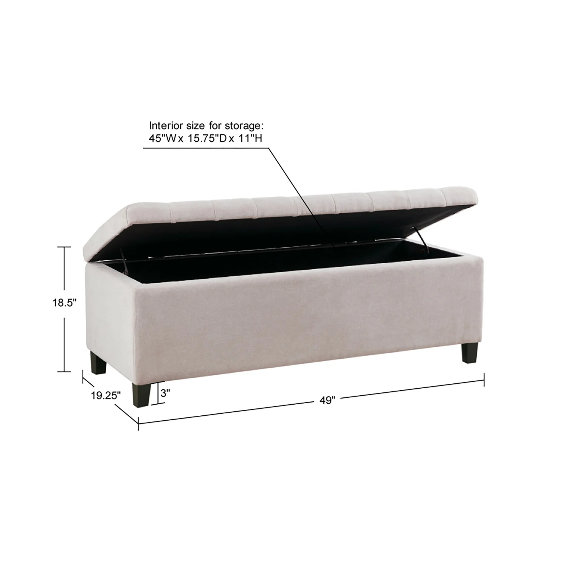 Shandra Tufted Top Upholstered Storage Bench - Image 75