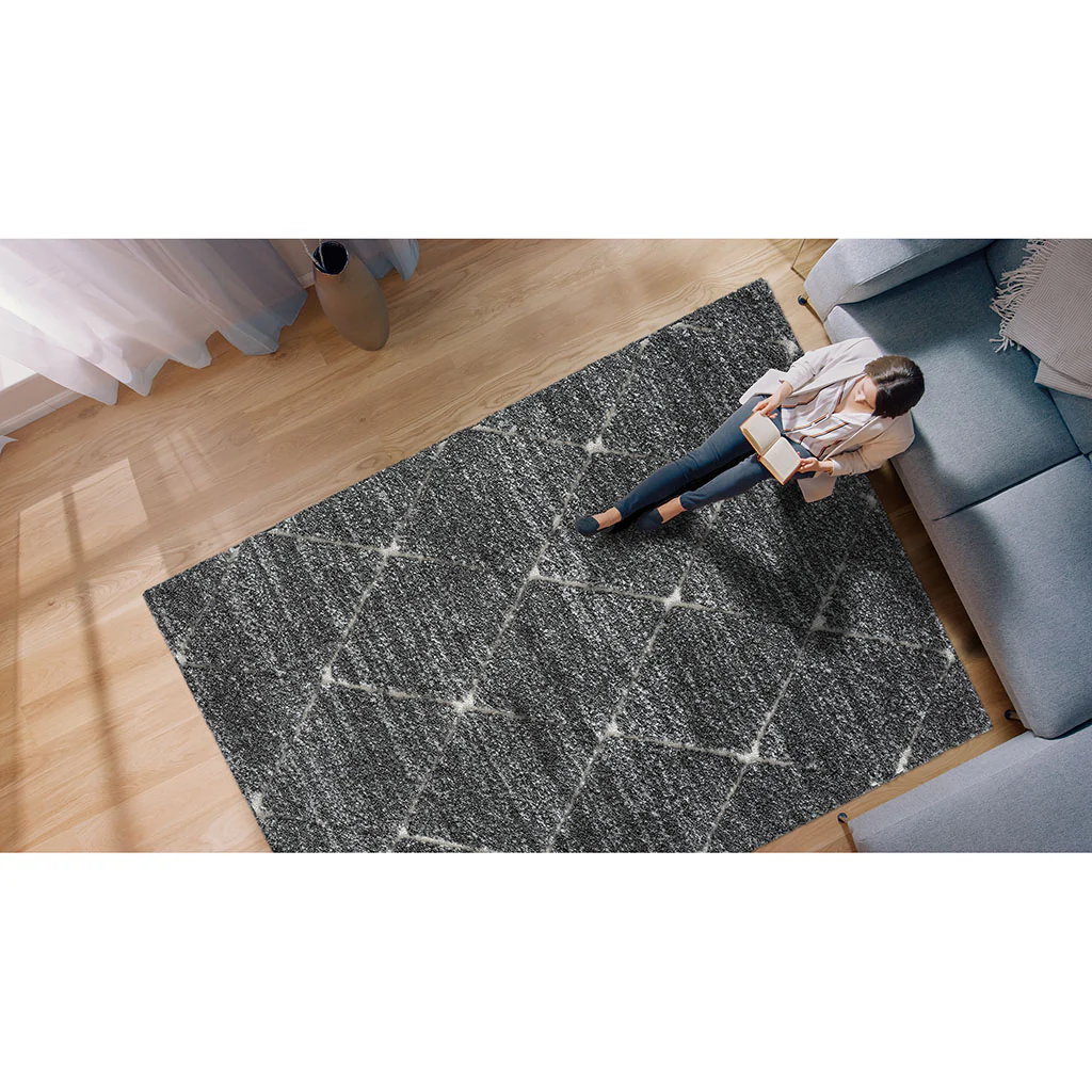 Sophie Talas Trellis Area Rug in Grey and Cream - Image 3