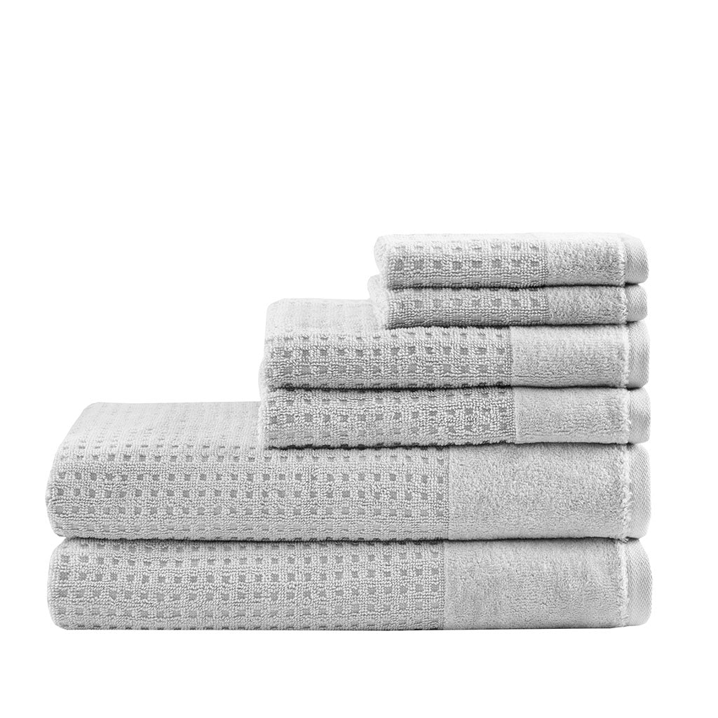 Spa Waffle Cotton Waffle Jacquard Antimicrobial Bath Towel 6-Piece Set - Image 11