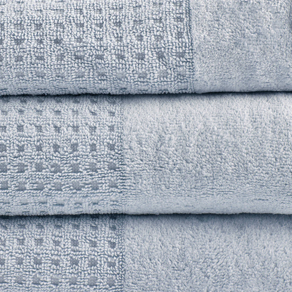 Spa Waffle Cotton Waffle Jacquard Antimicrobial Bath Towel 6-Piece Set - Image 17