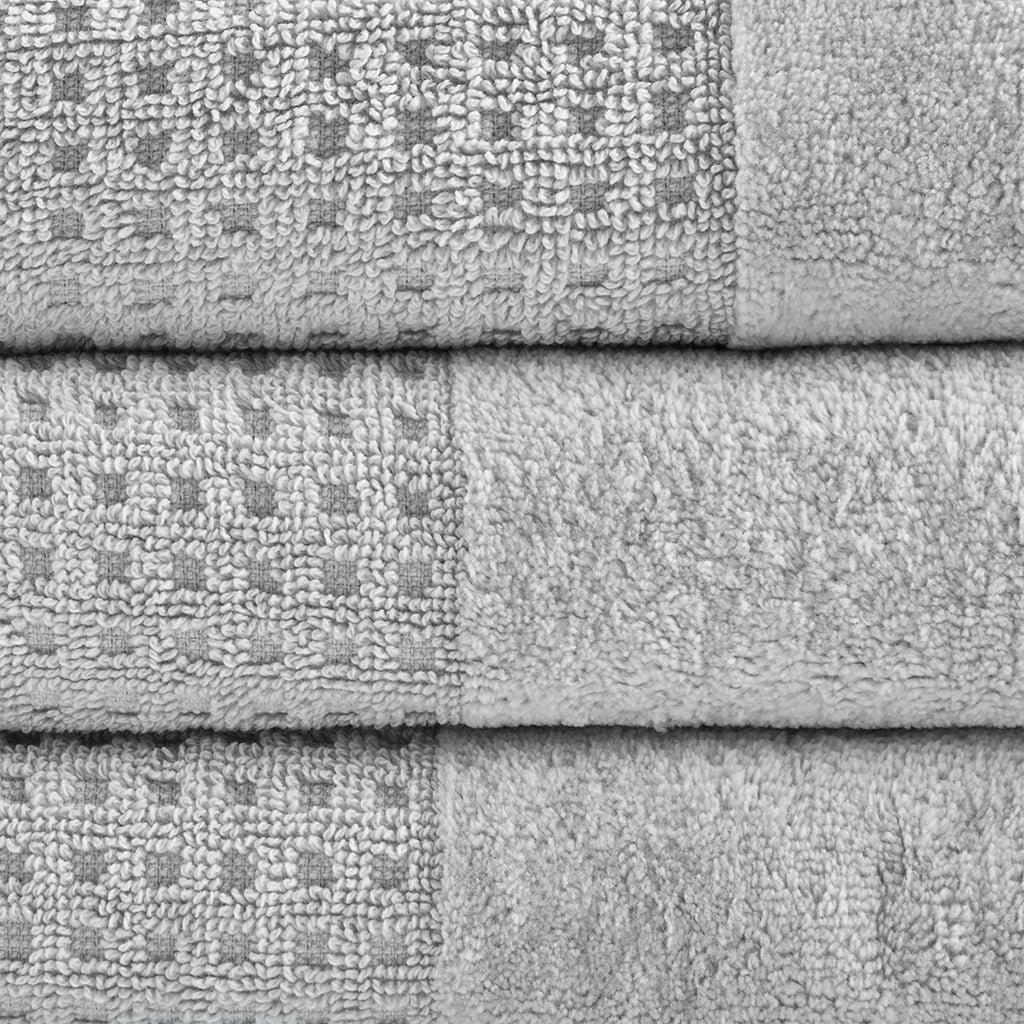 Spa Waffle Cotton Waffle Jacquard Antimicrobial Bath Towel 6-Piece Set - Image 18