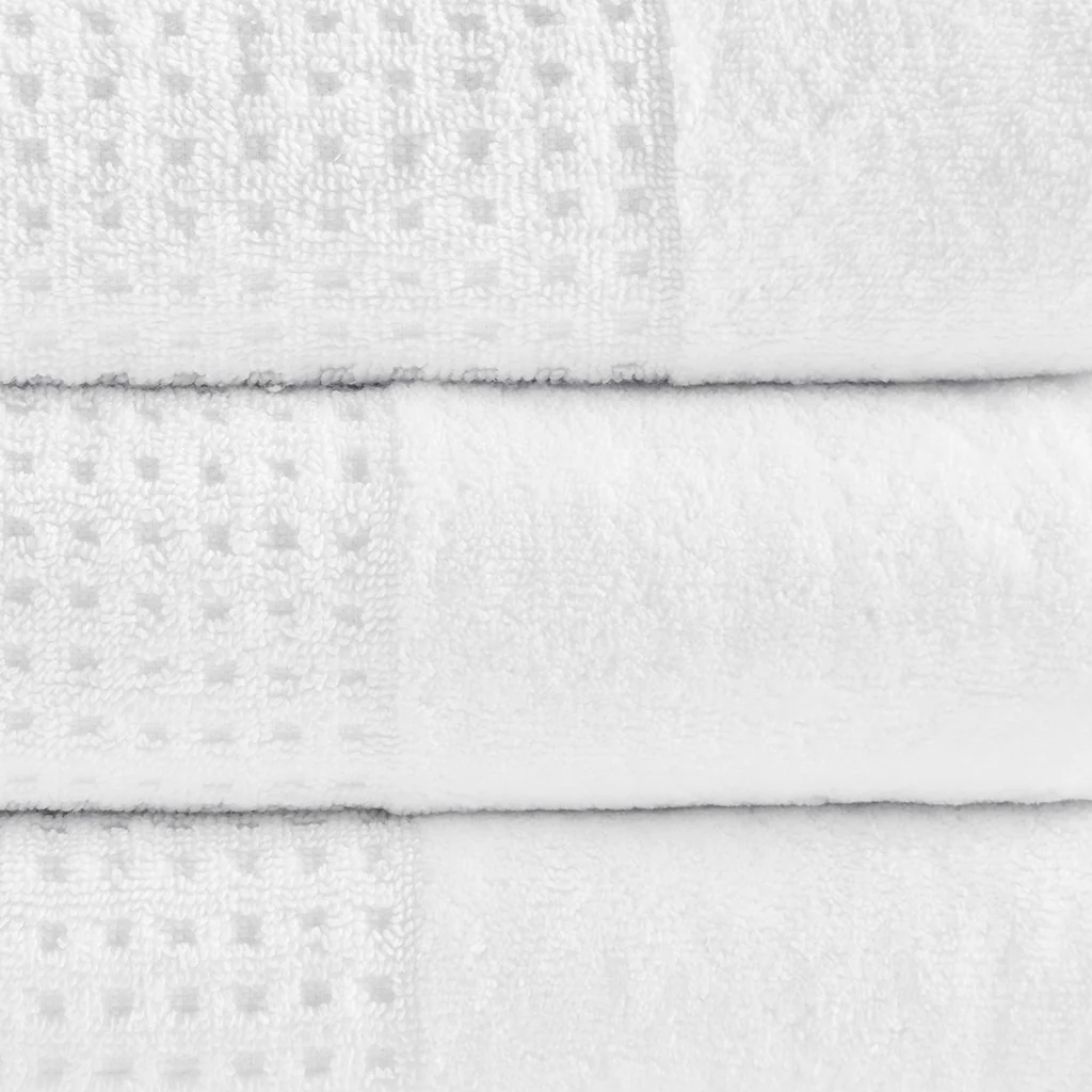 Spa Waffle Cotton Waffle Jacquard Antimicrobial Bath Towel 6-Piece Set - Image 19