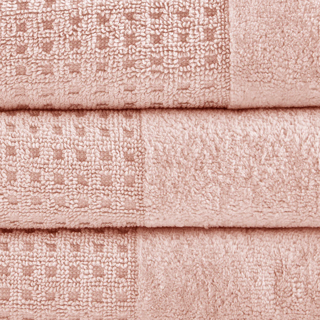 Spa Waffle Cotton Waffle Jacquard Antimicrobial Bath Towel 6-Piece Set - Image 20