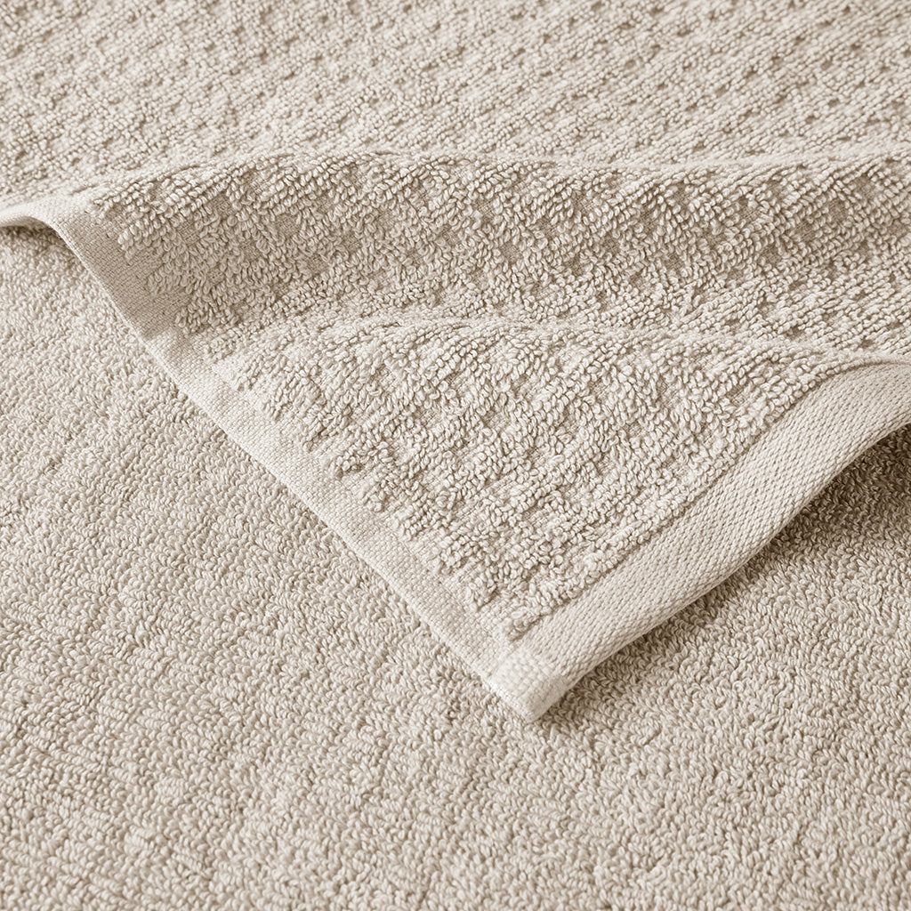Spa Waffle Cotton Waffle Jacquard Antimicrobial Bath Towel 6-Piece Set - Image 30