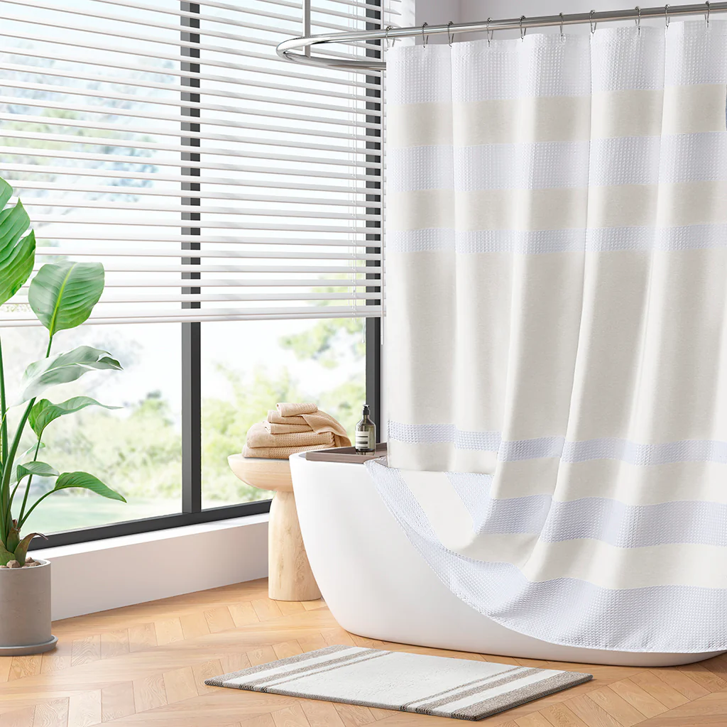 Spa Waffle Shower Curtain with 3M Treatment - Image 3