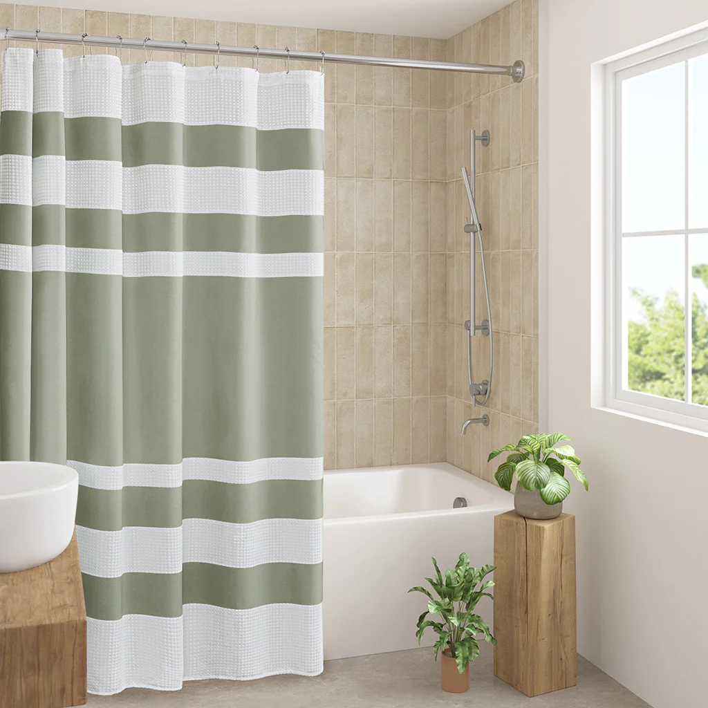 Spa Waffle Shower Curtain with 3M Treatment - Image 4