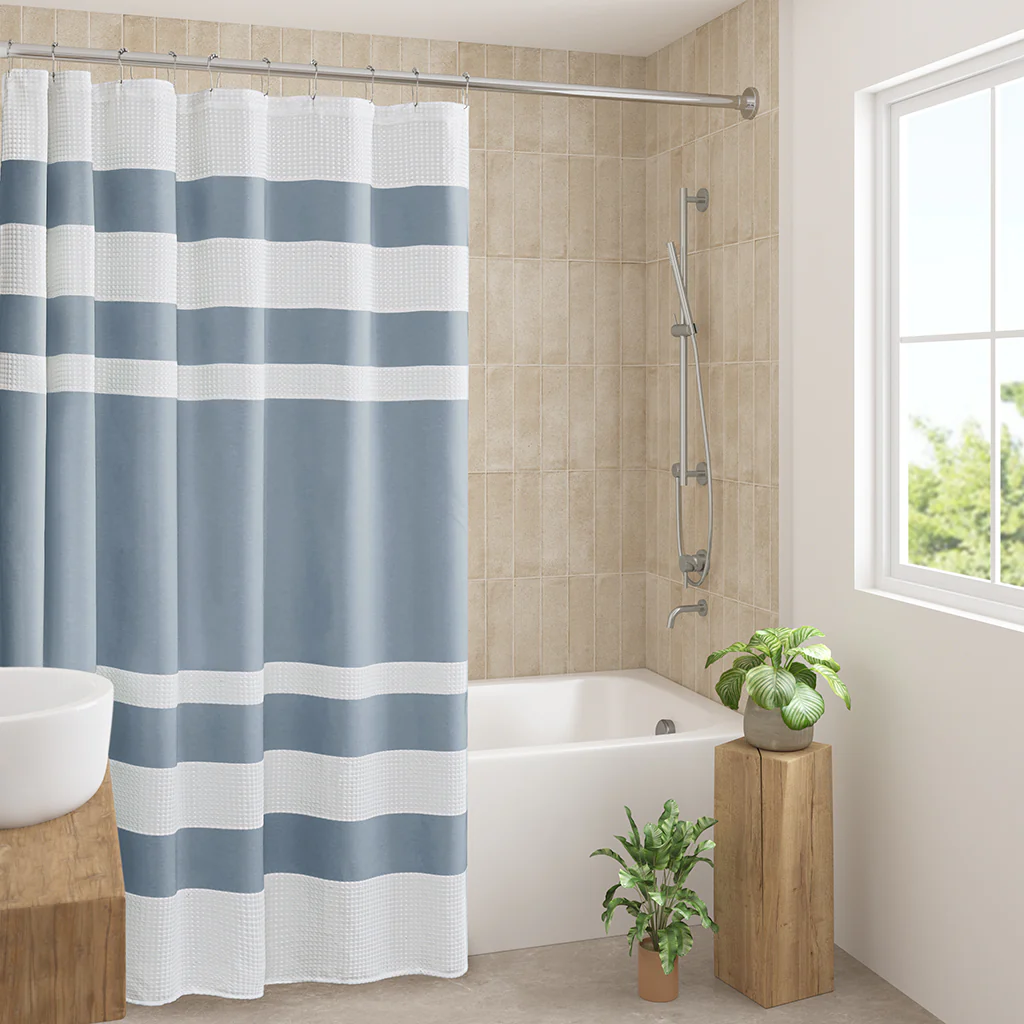 Spa Waffle Shower Curtain with 3M Treatment - Image 7