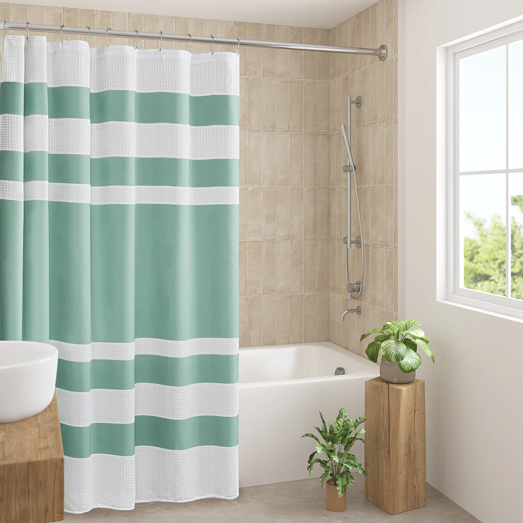 Spa Waffle Shower Curtain with 3M Treatment - Image 9