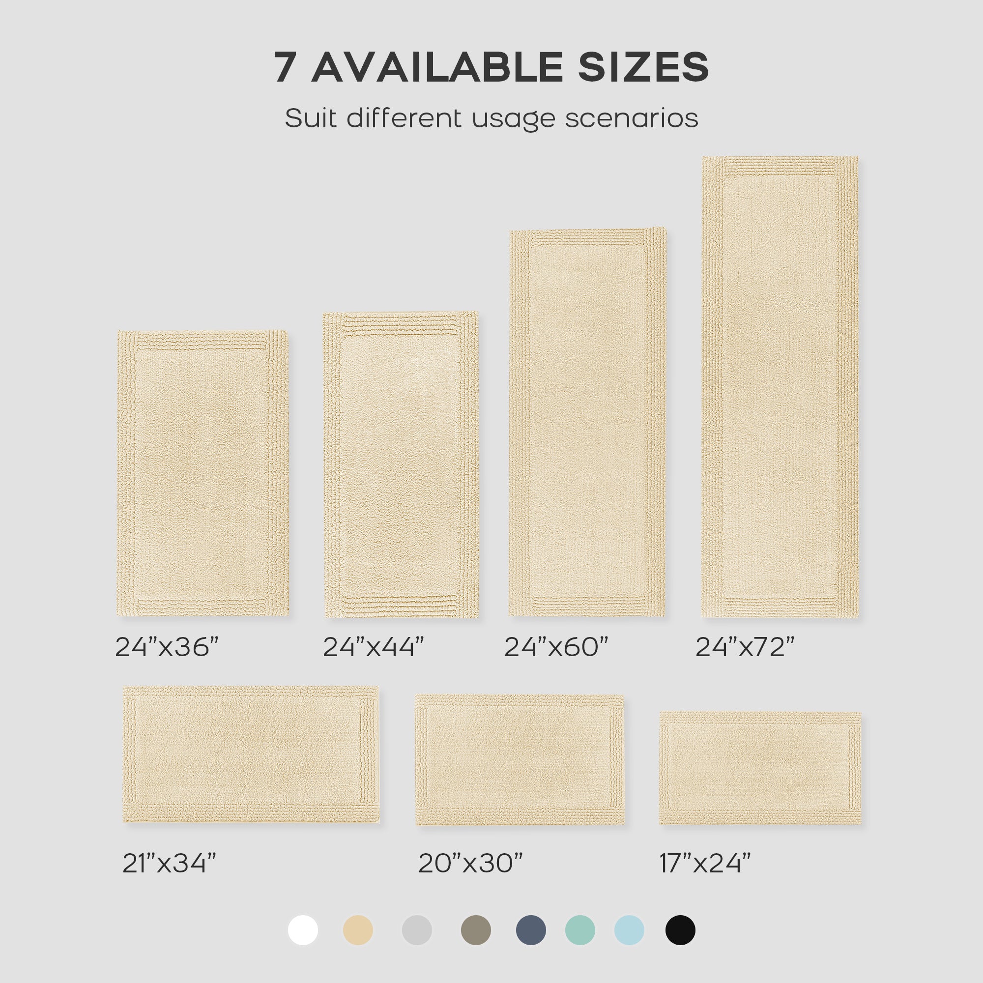 Splendor 100% Cotton Tufted 3000 GSM Reversible Bath Rug - Image 50