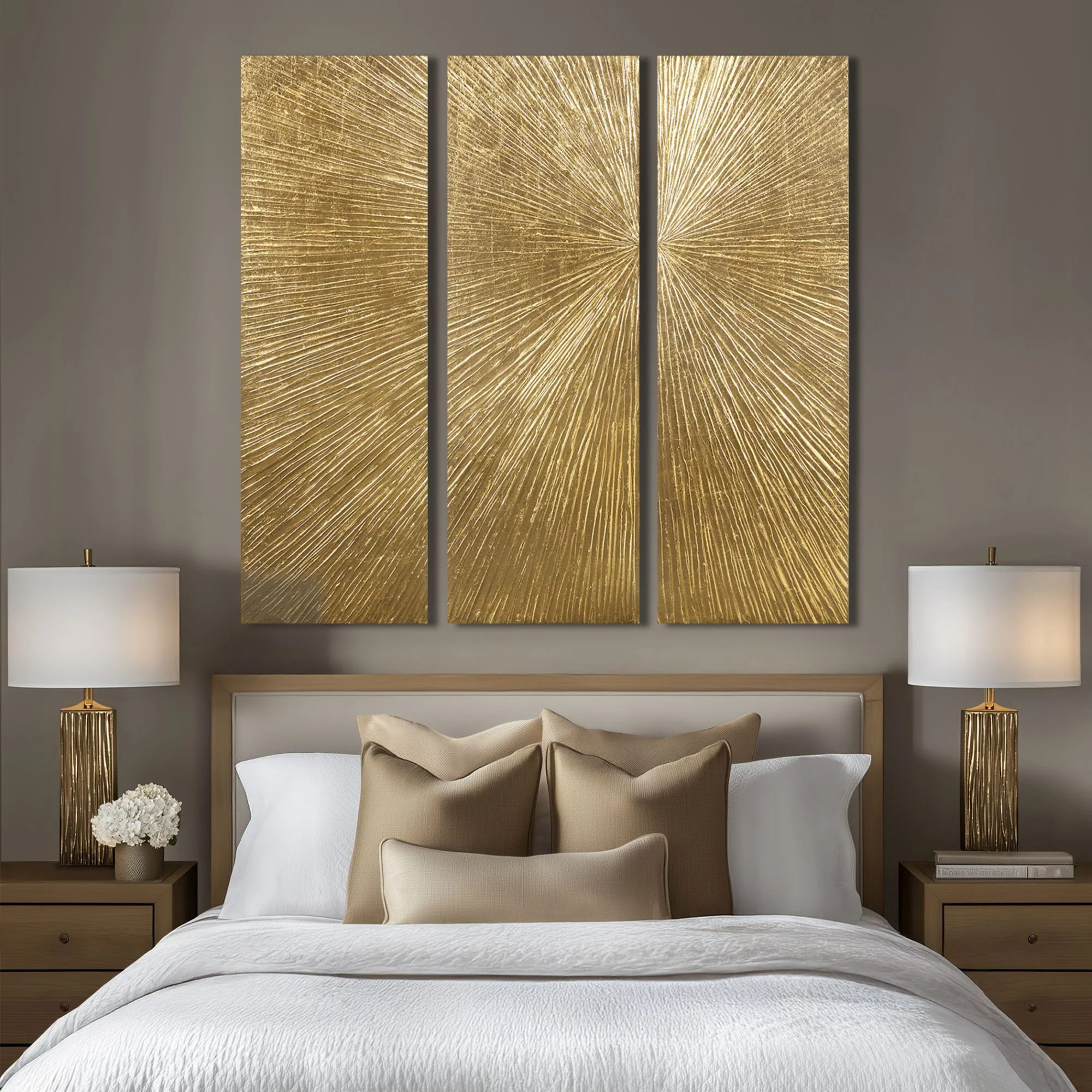 Sunburst Hand Painted Triptych 3-Piece Dimensional Resin Wall Art Set - Image 29