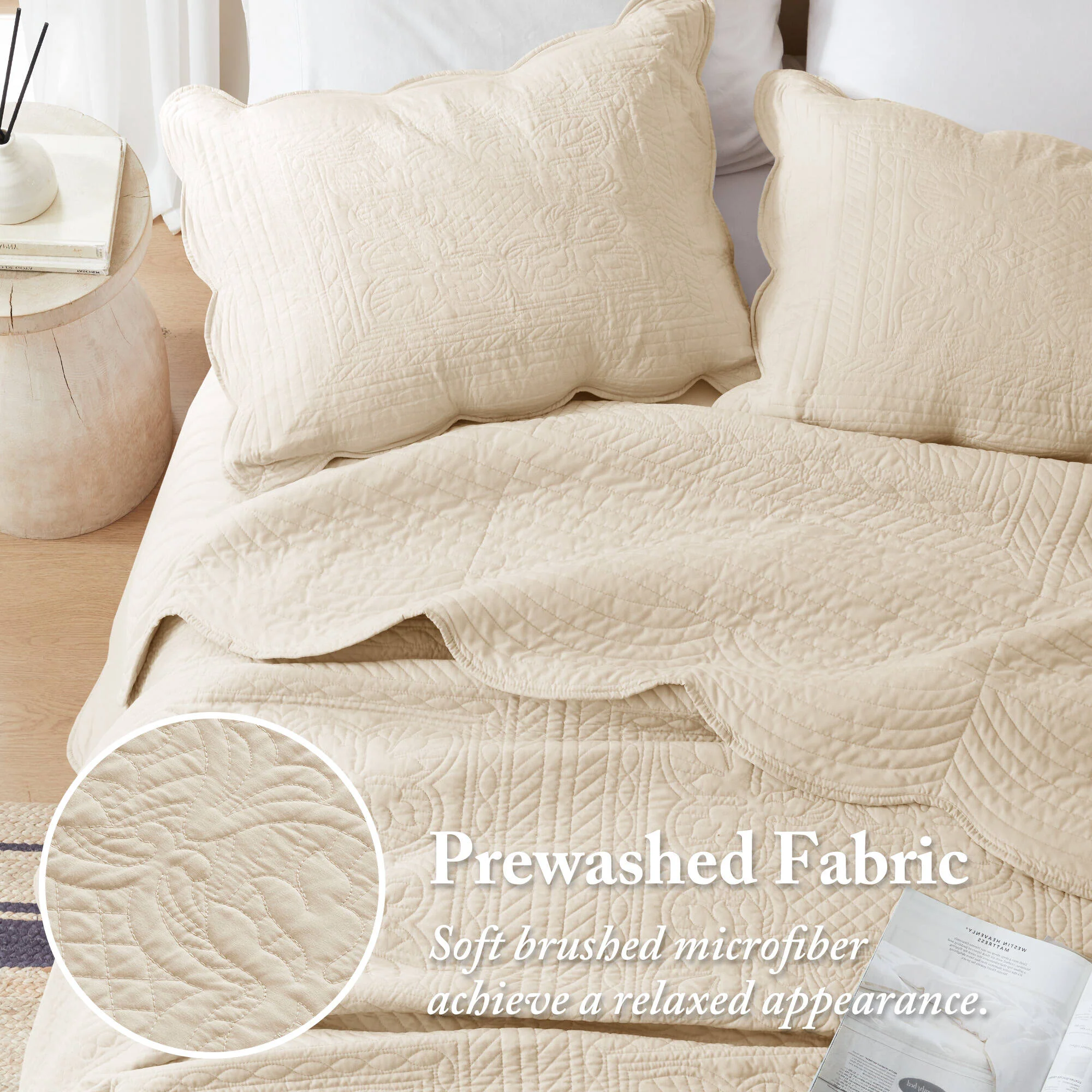 Tuscany 3-Piece Reversible Scalloped Edge Quilt Set - Image 57