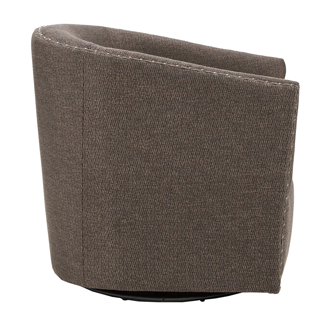 Tyler Upholstered Swivel Barrel Chair with Nailheads - Image 28
