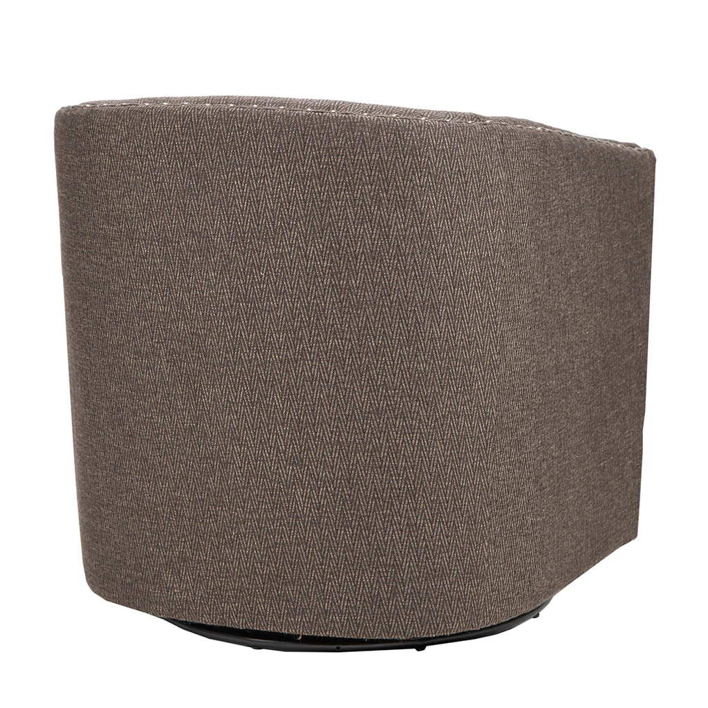 Tyler Upholstered Swivel Barrel Chair with Nailheads - Image 32