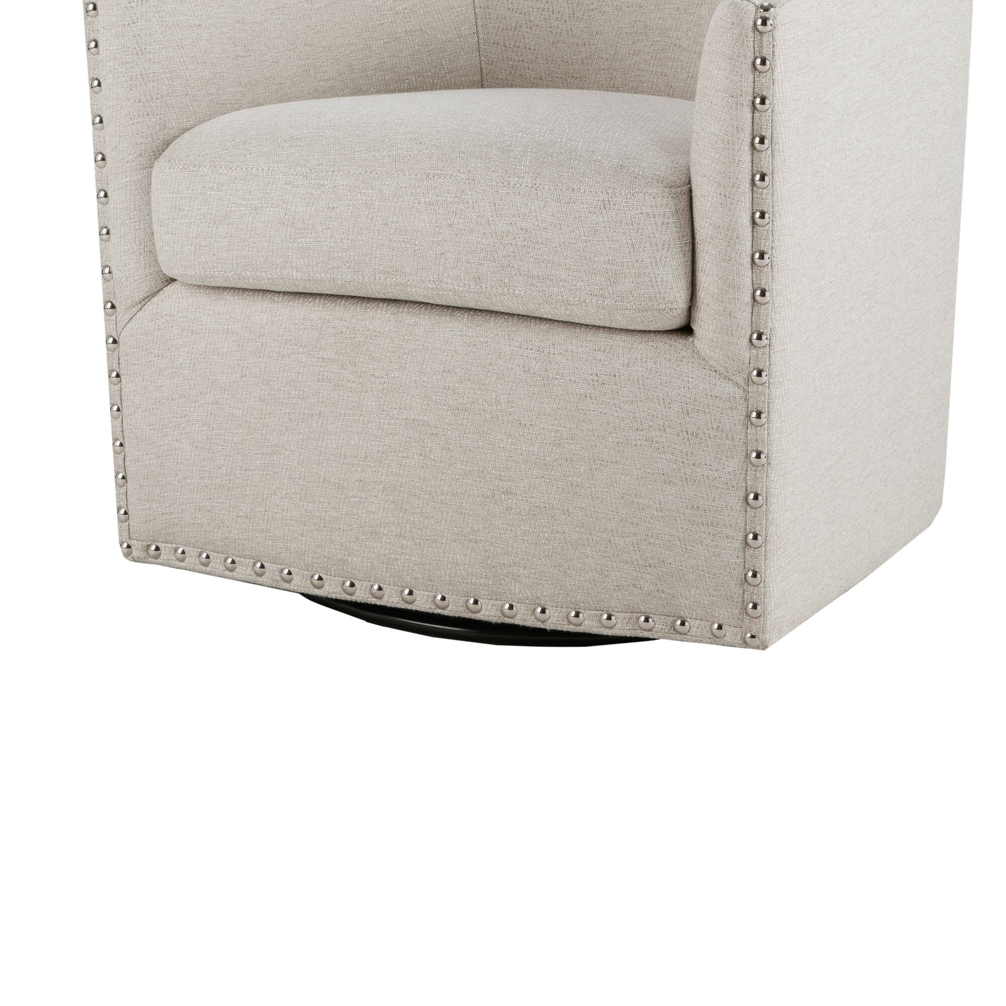 Tyler Upholstered Swivel Barrel Chair with Nailheads - Image 40