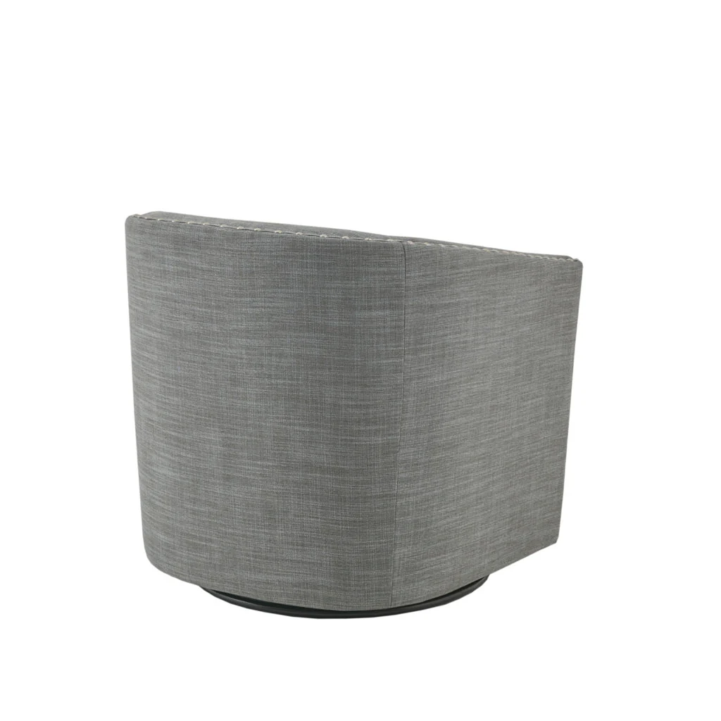 Tyler Upholstered Swivel Barrel Chair with Nailheads - Image 42