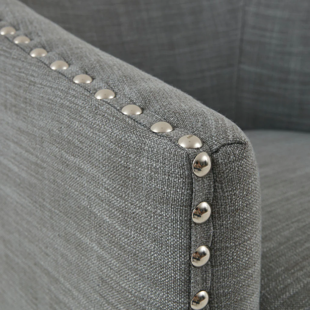 Tyler Upholstered Swivel Barrel Chair with Nailheads - Image 47