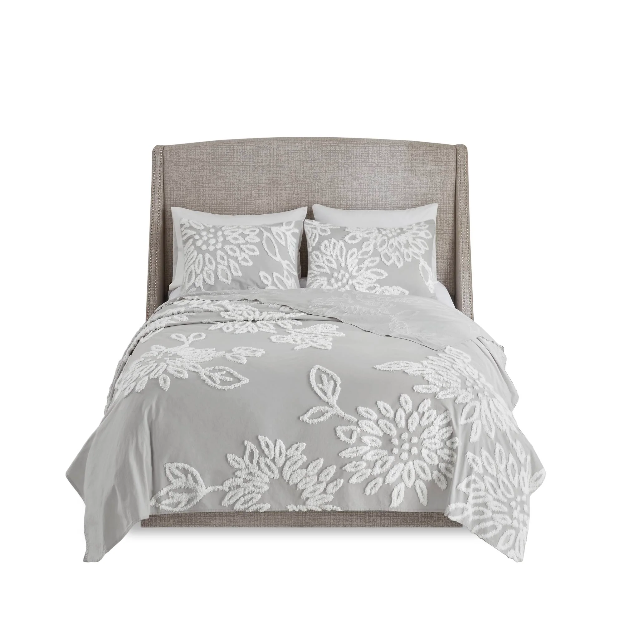 Veronica 3-Piece Tufted Cotton Chenille Floral Duvet Cover Set - Image 29