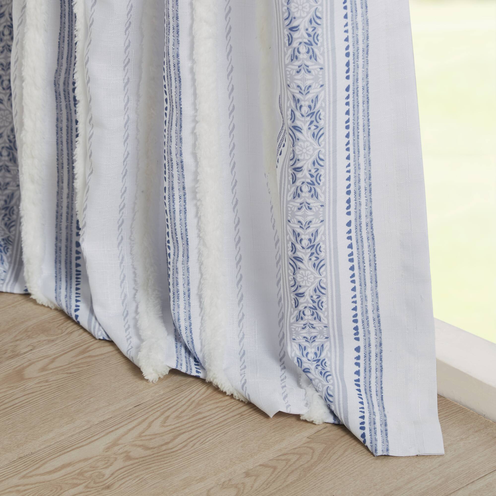 Veronica Poly Printed Curtain Panel with Tufted Stripe and Lining - Image 6