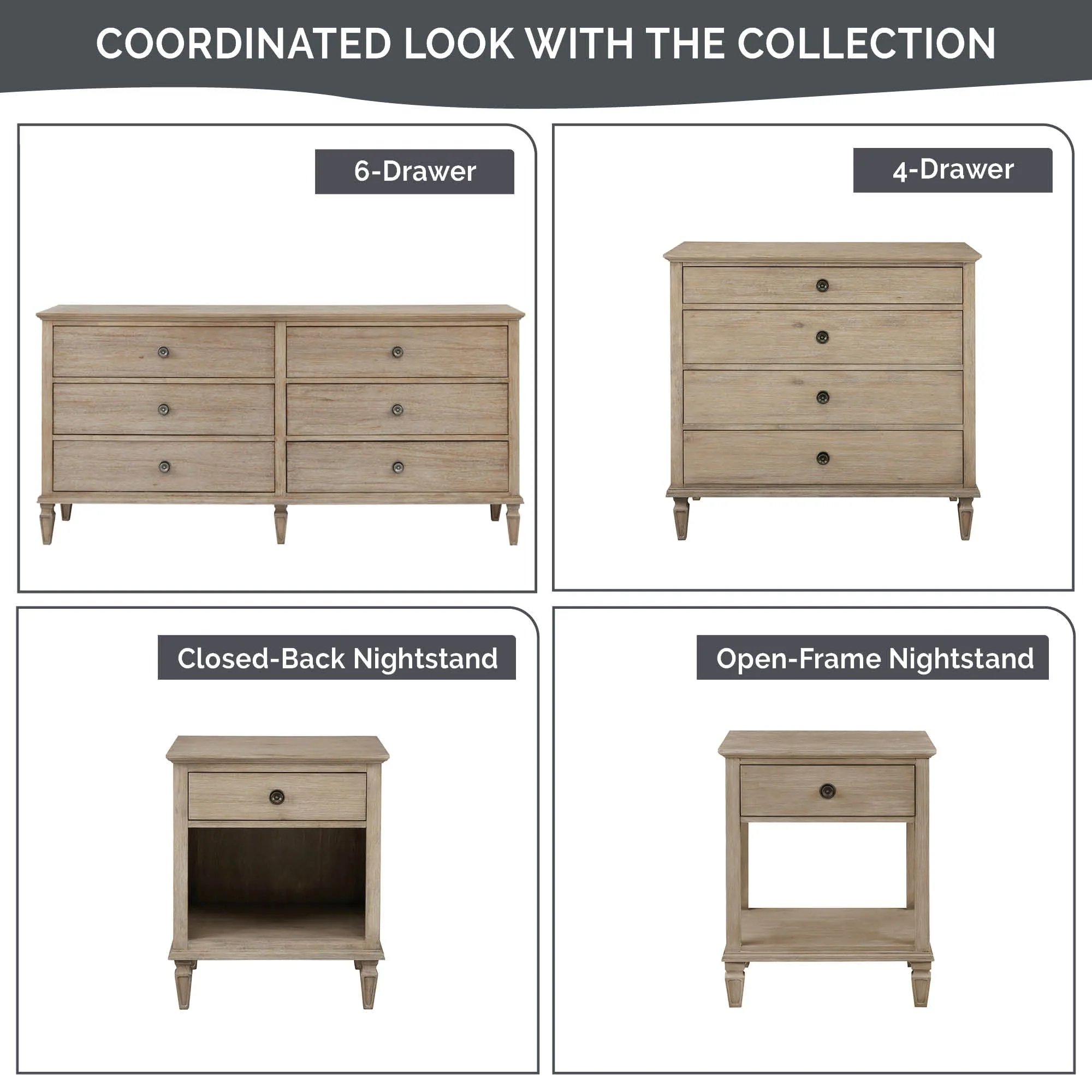 Victoria one-drawer wood bedside table with shelf - Image 17