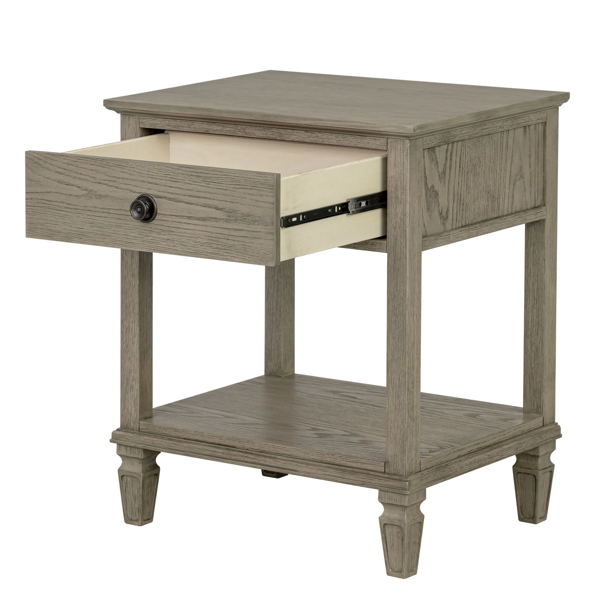 Victoria one-drawer wood bedside table with shelf - Image 26