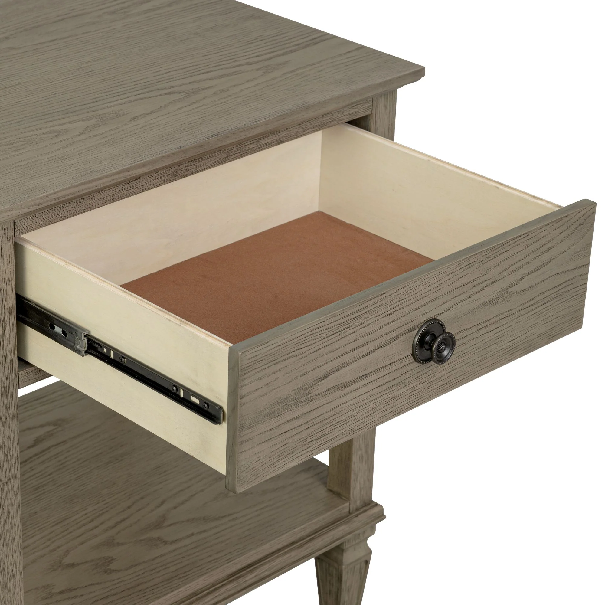 Victoria one-drawer wood bedside table with shelf - Image 31