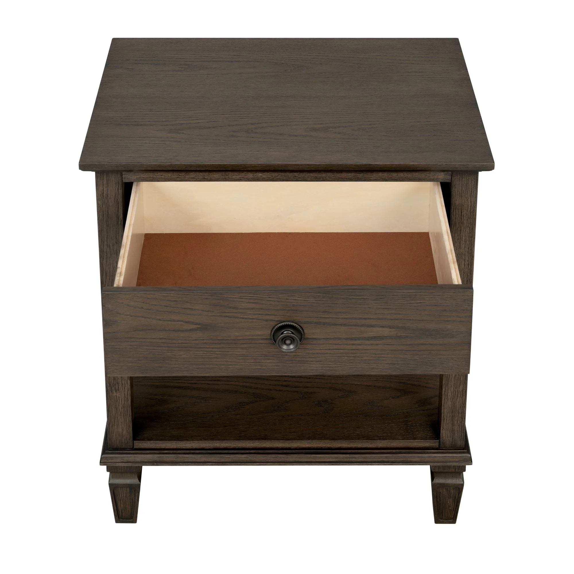 Victoria one-drawer wood bedside table with shelf - Image 53