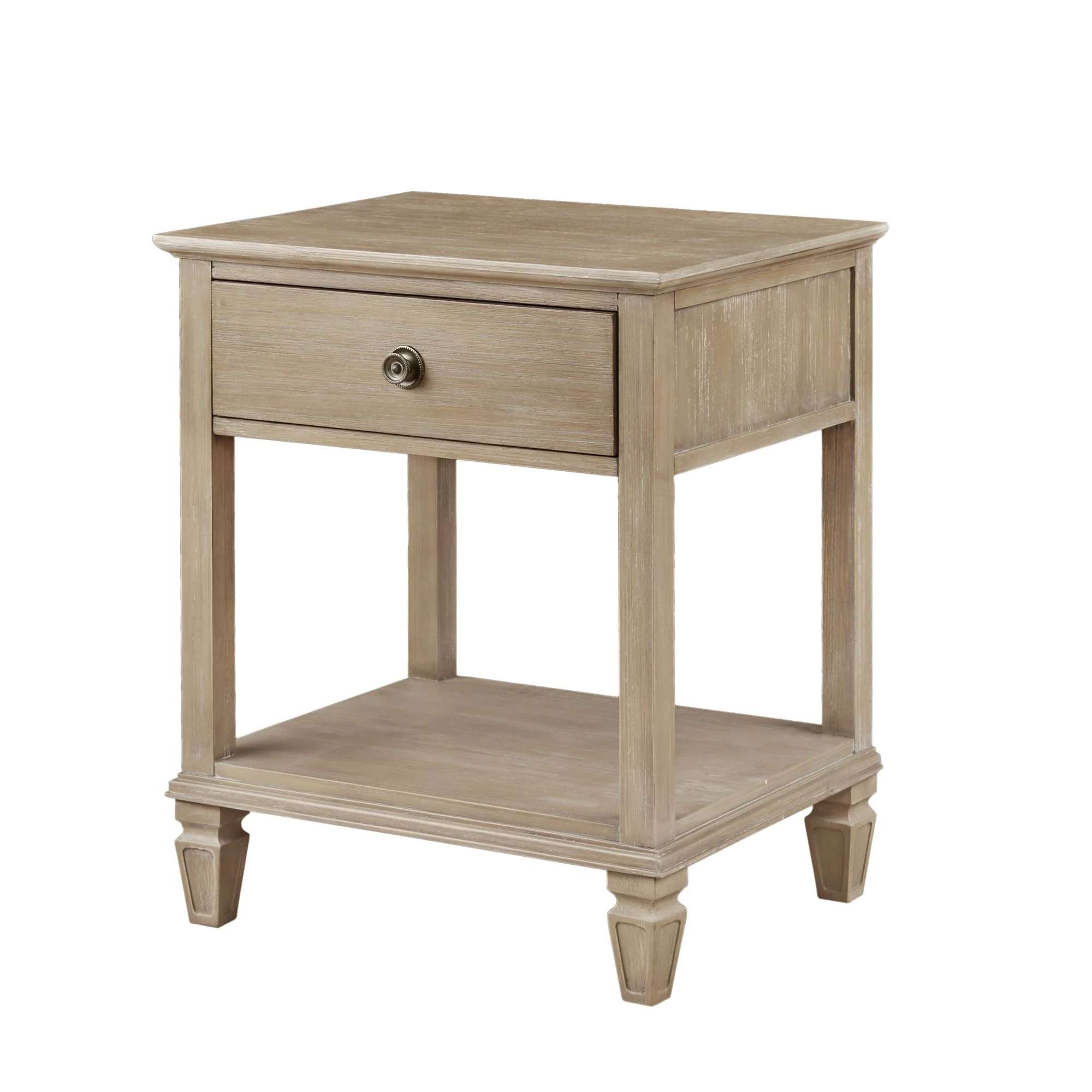 Victoria one-drawer wood bedside table with shelf - Image 7