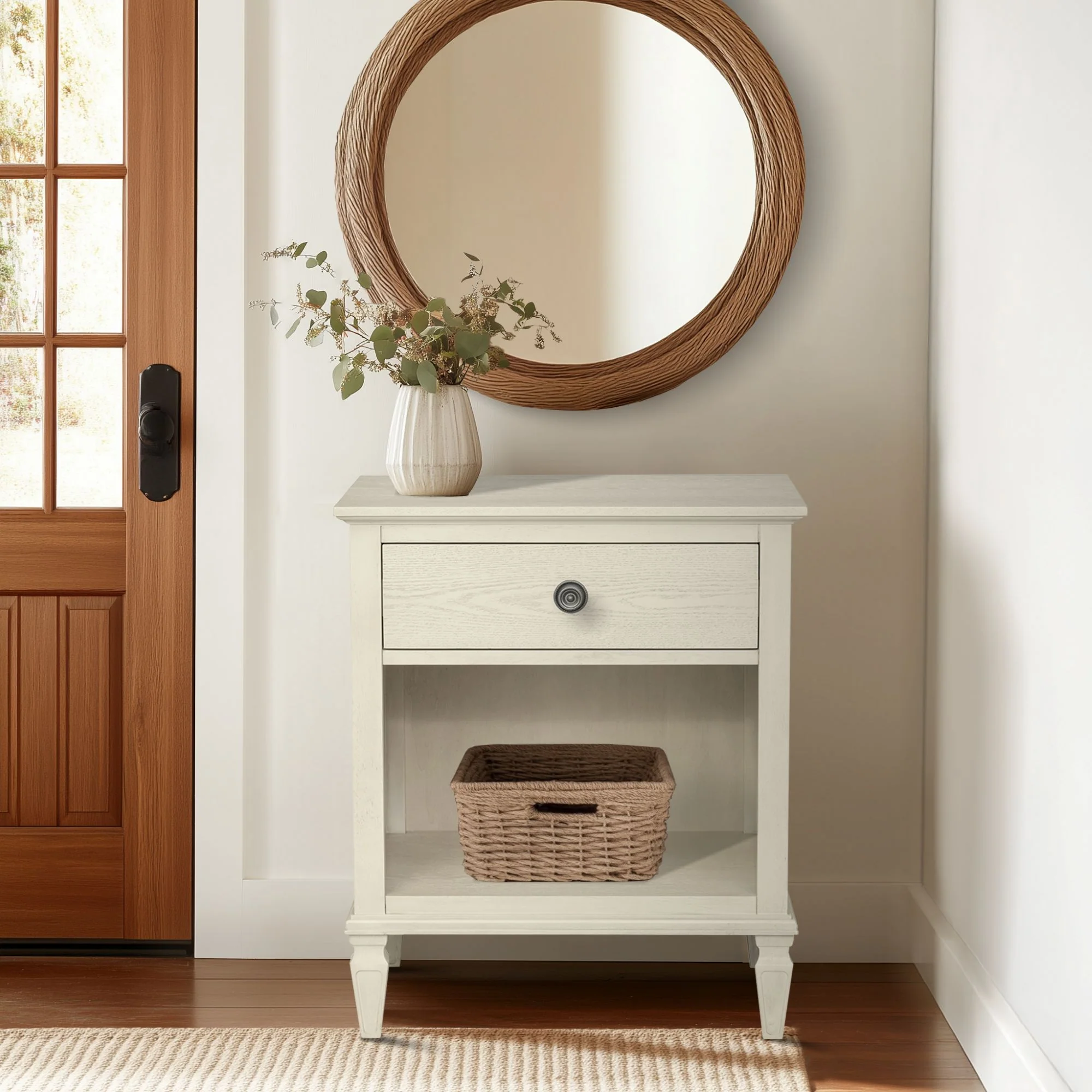 Victoria one-drawer wood nightstand with shelf - Image 17