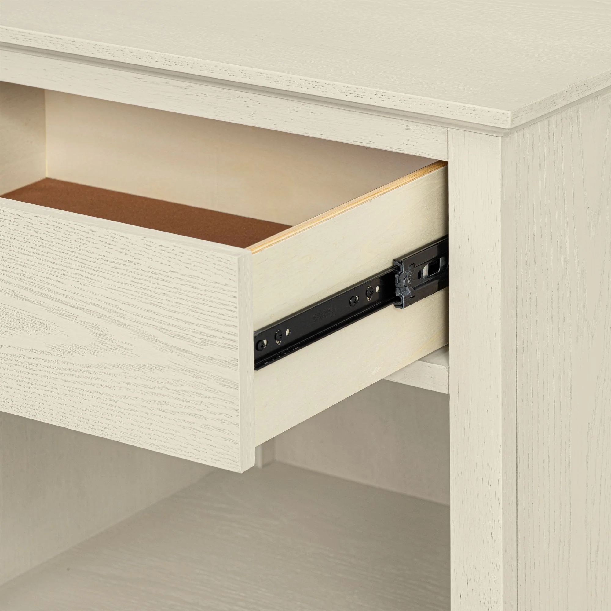 Victoria one-drawer wood nightstand with shelf - Image 26