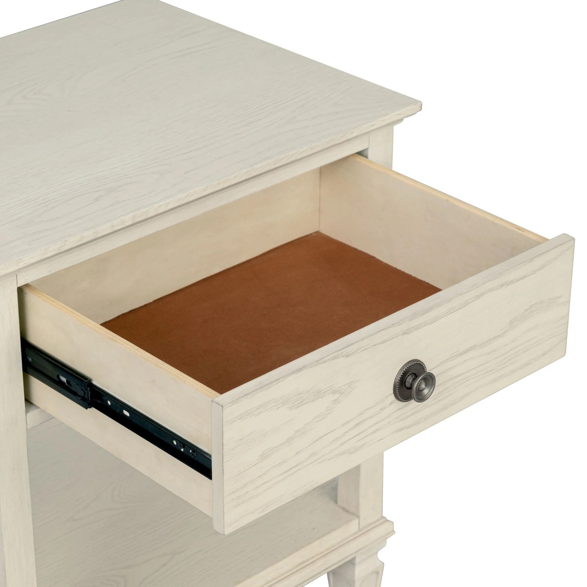Victoria one-drawer wood nightstand with shelf - Image 27