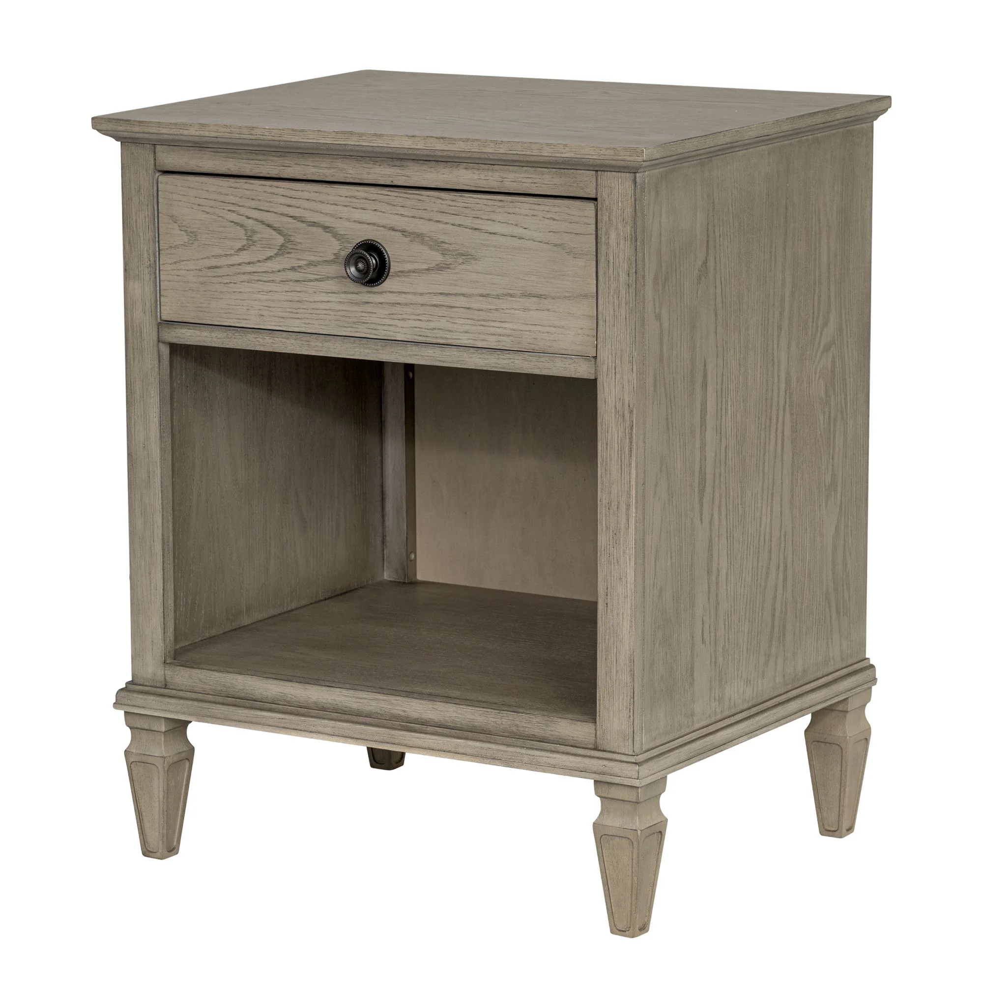 Victoria one-drawer wood nightstand with shelf - Image 35