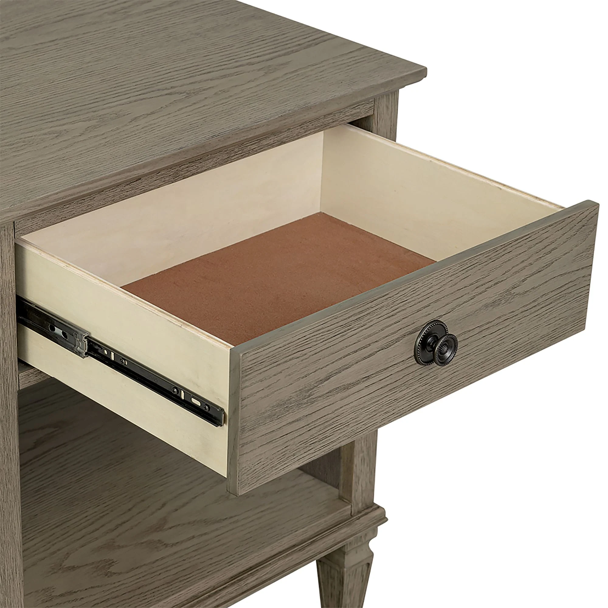 Victoria one-drawer wood nightstand with shelf - Image 41