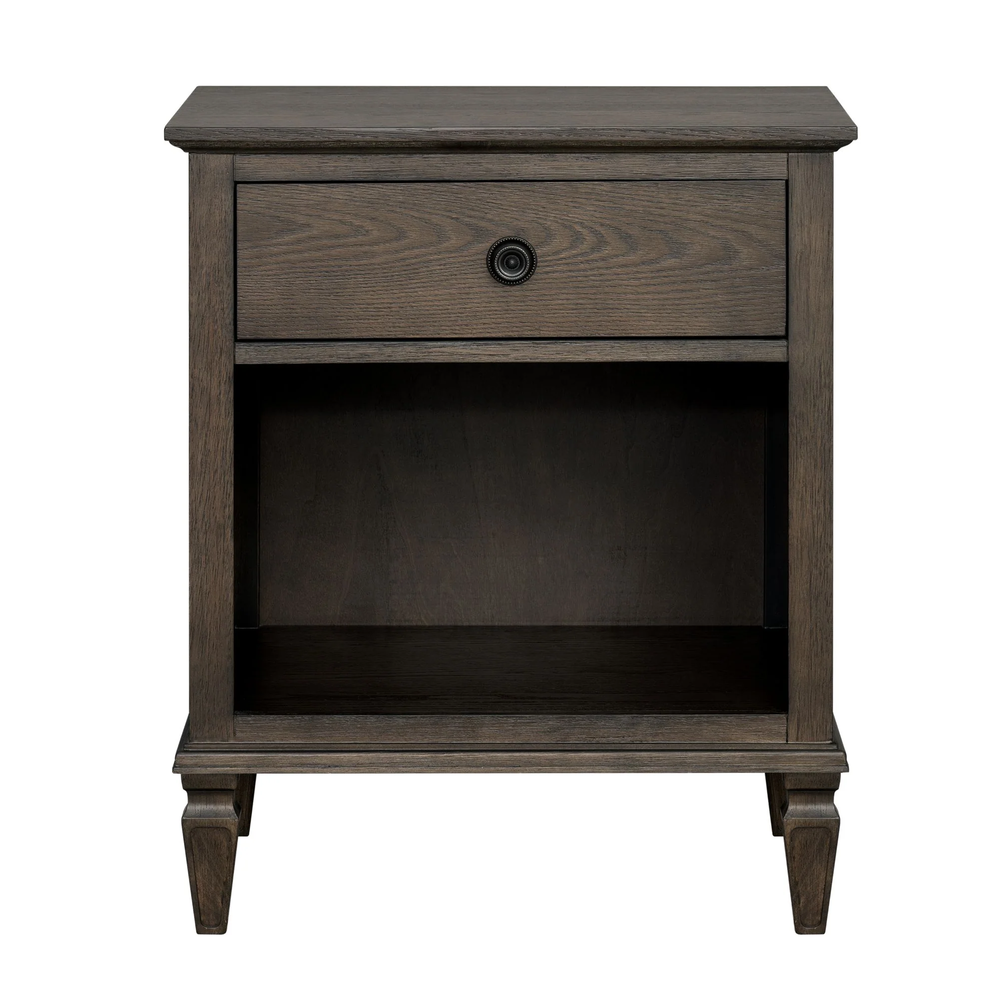 Victoria one-drawer wood nightstand with shelf - Image 48