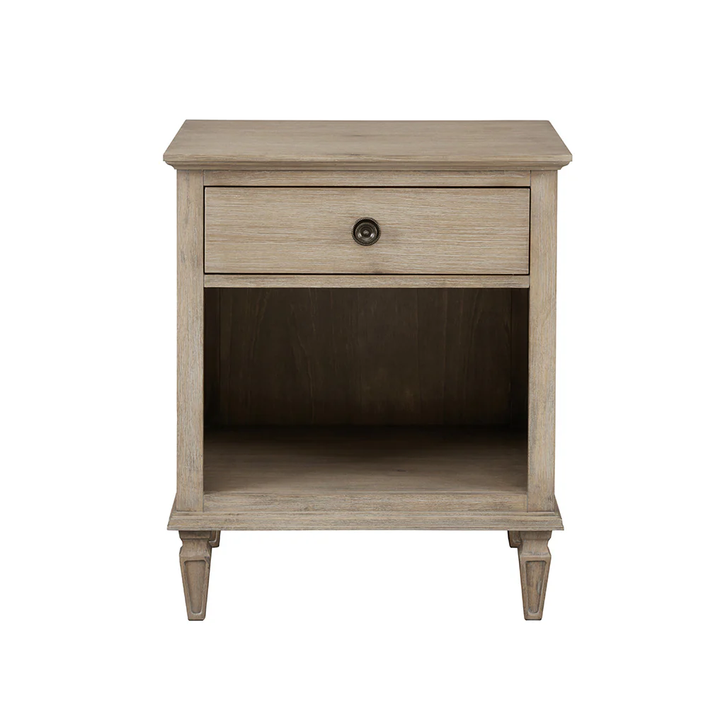 Victoria one-drawer wood nightstand with shelf - Image 5