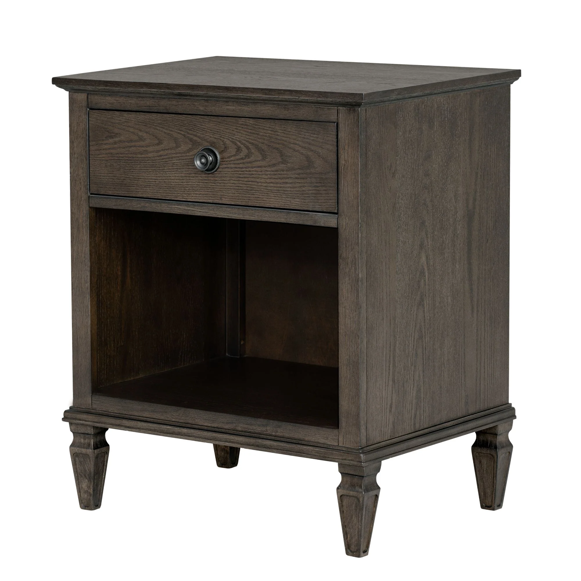 Victoria one-drawer wood nightstand with shelf - Image 50