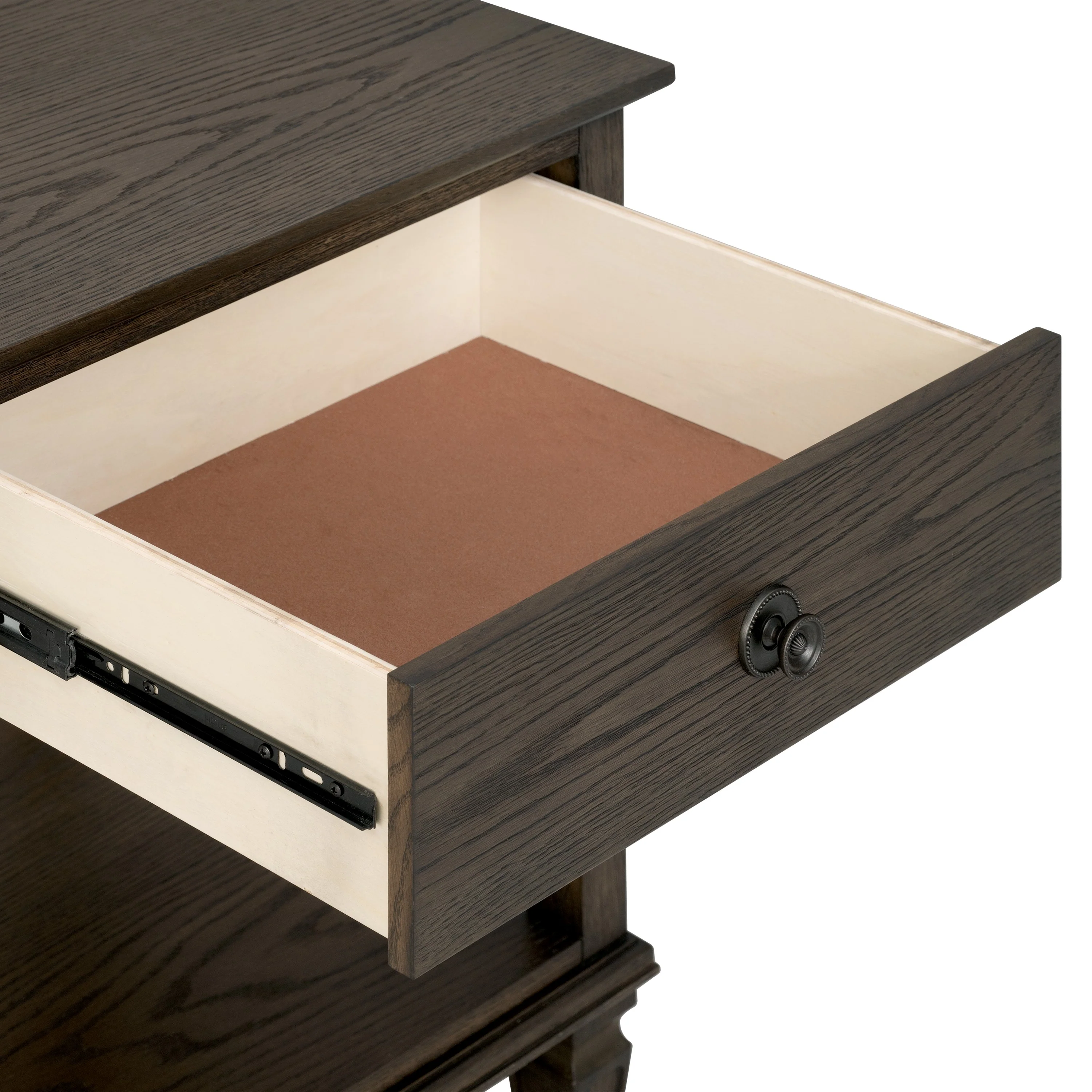 Victoria one-drawer wood nightstand with shelf - Image 54