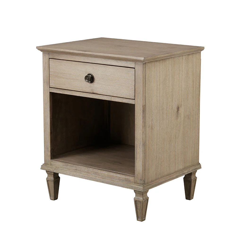 Victoria one-drawer wood nightstand with shelf - Image 6