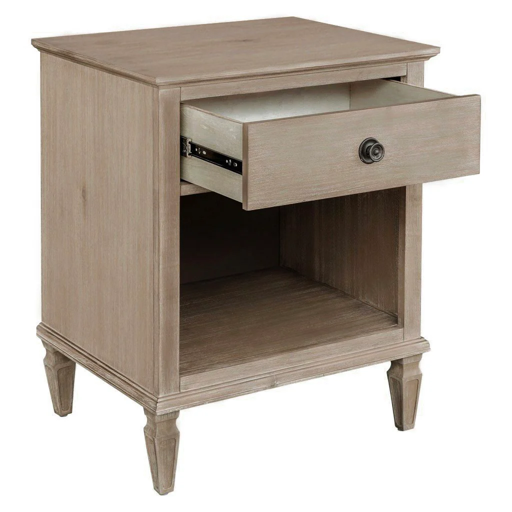 Victoria one-drawer wood nightstand with shelf - Image 7