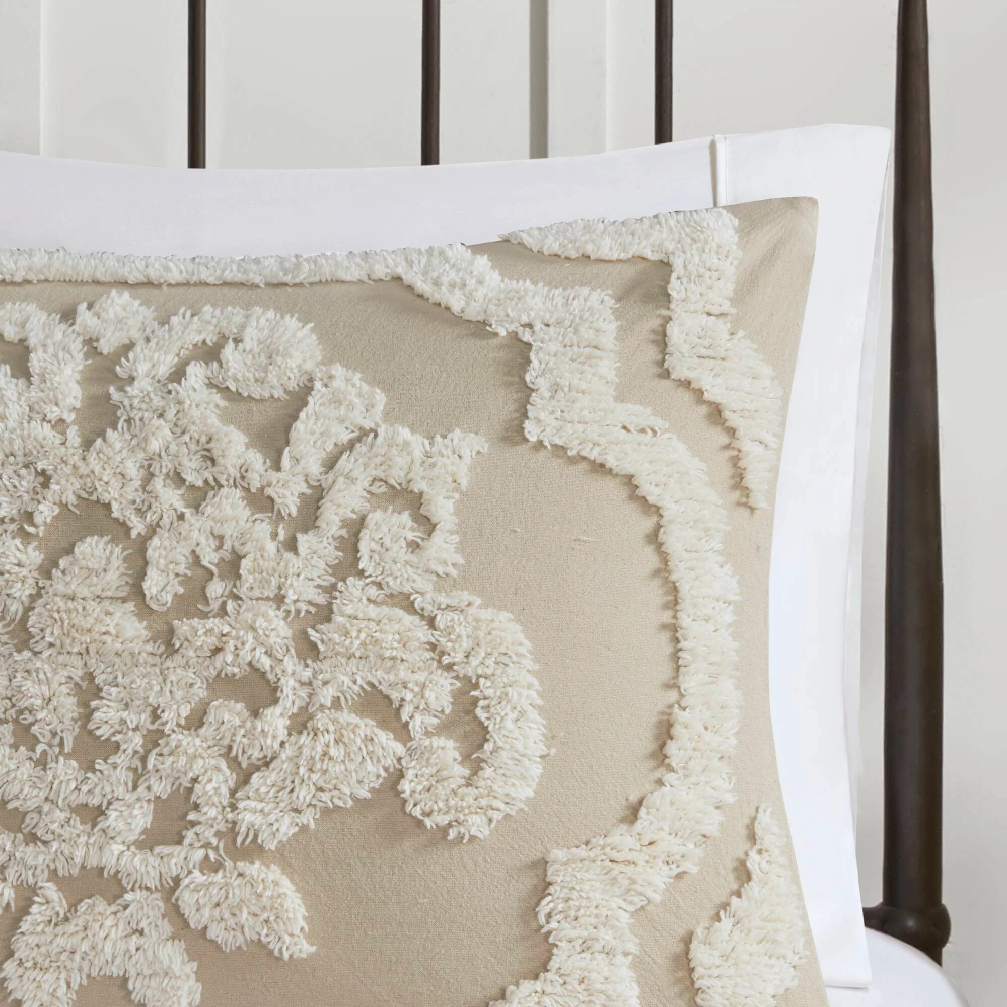 Viola 3-Piece Tufted Cotton Chenille Damask Comforter Set - Image 4