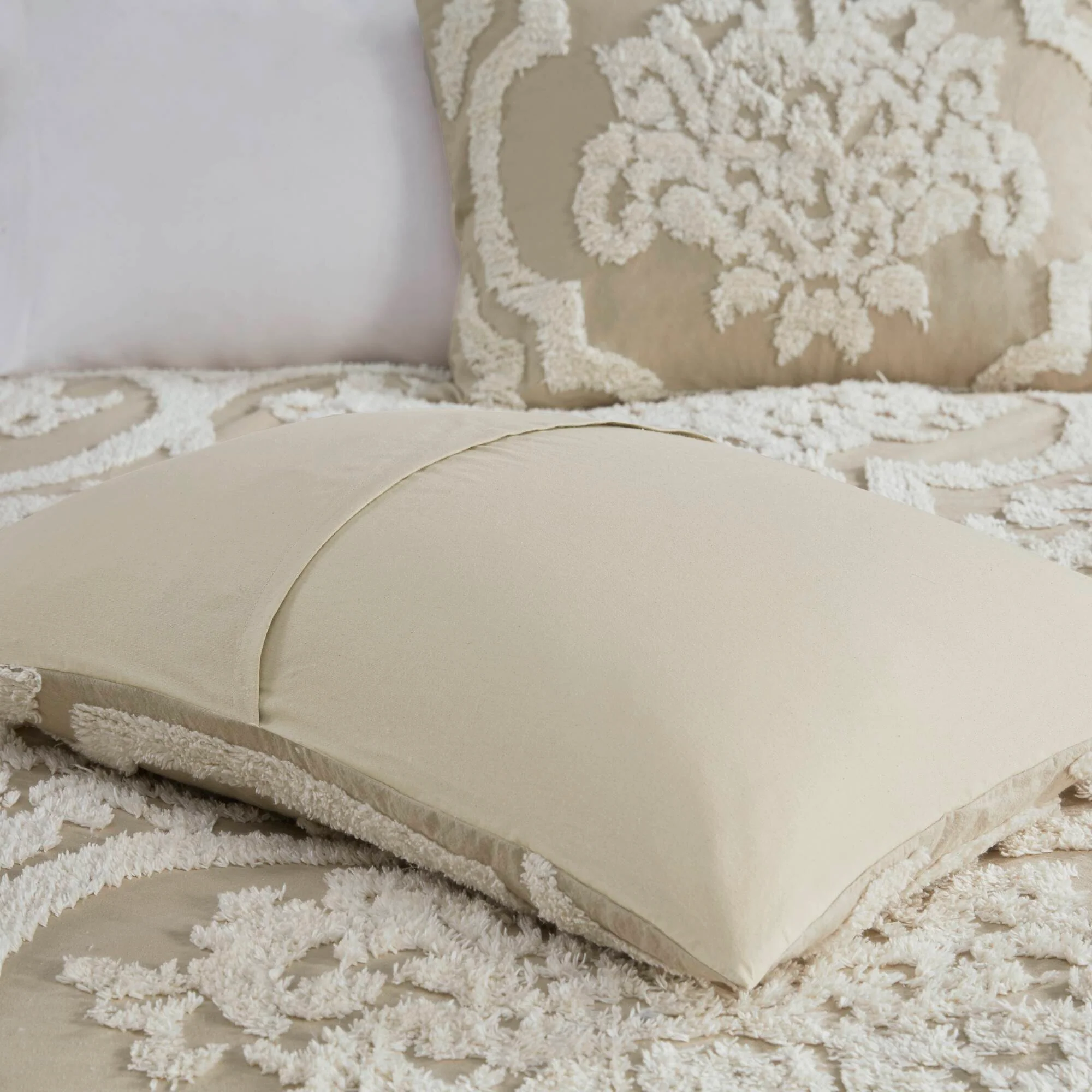 Viola 3-Piece Tufted Cotton Chenille Damask Comforter Set - Image 5