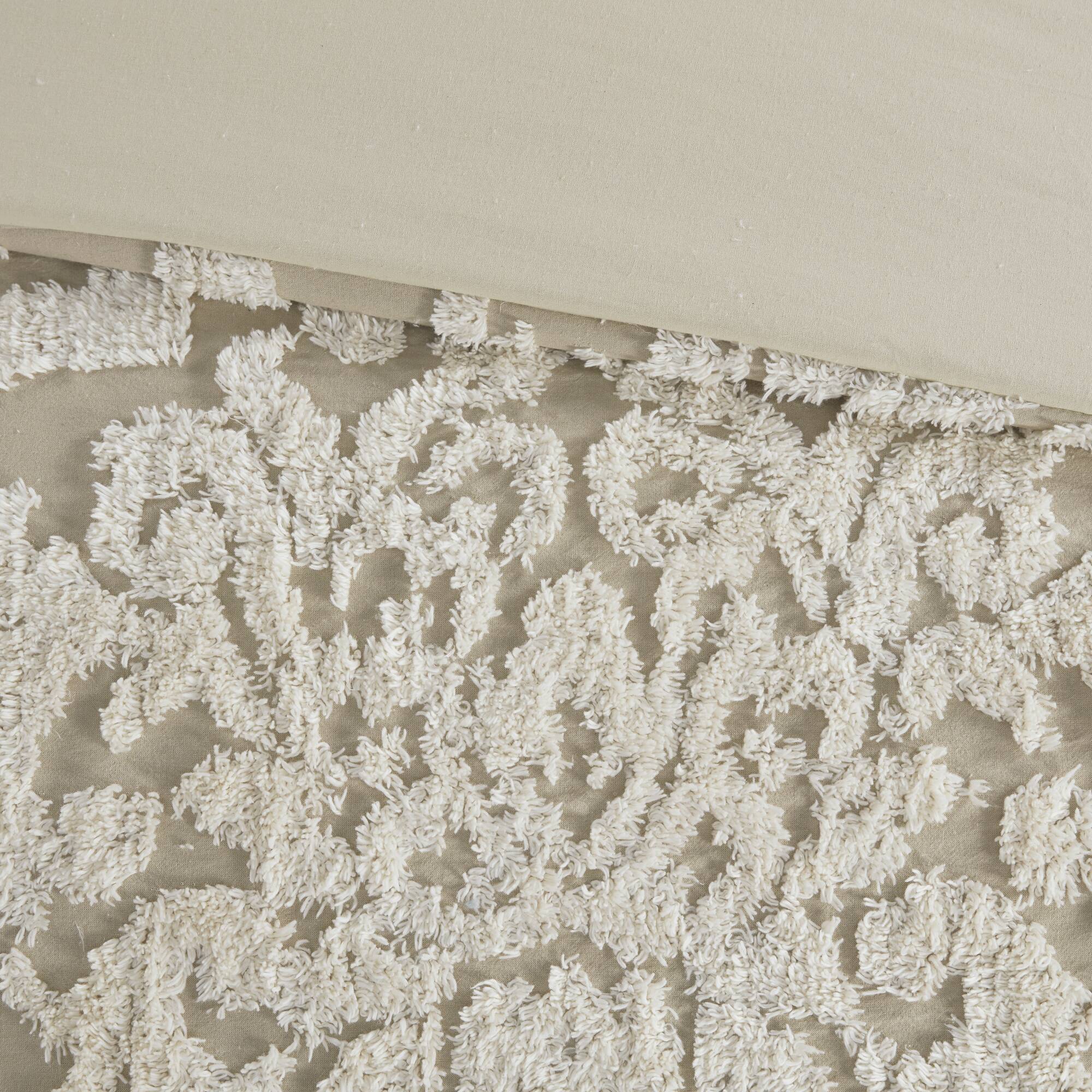 Viola 3-Piece Tufted Cotton Chenille Damask Comforter Set - Image 7