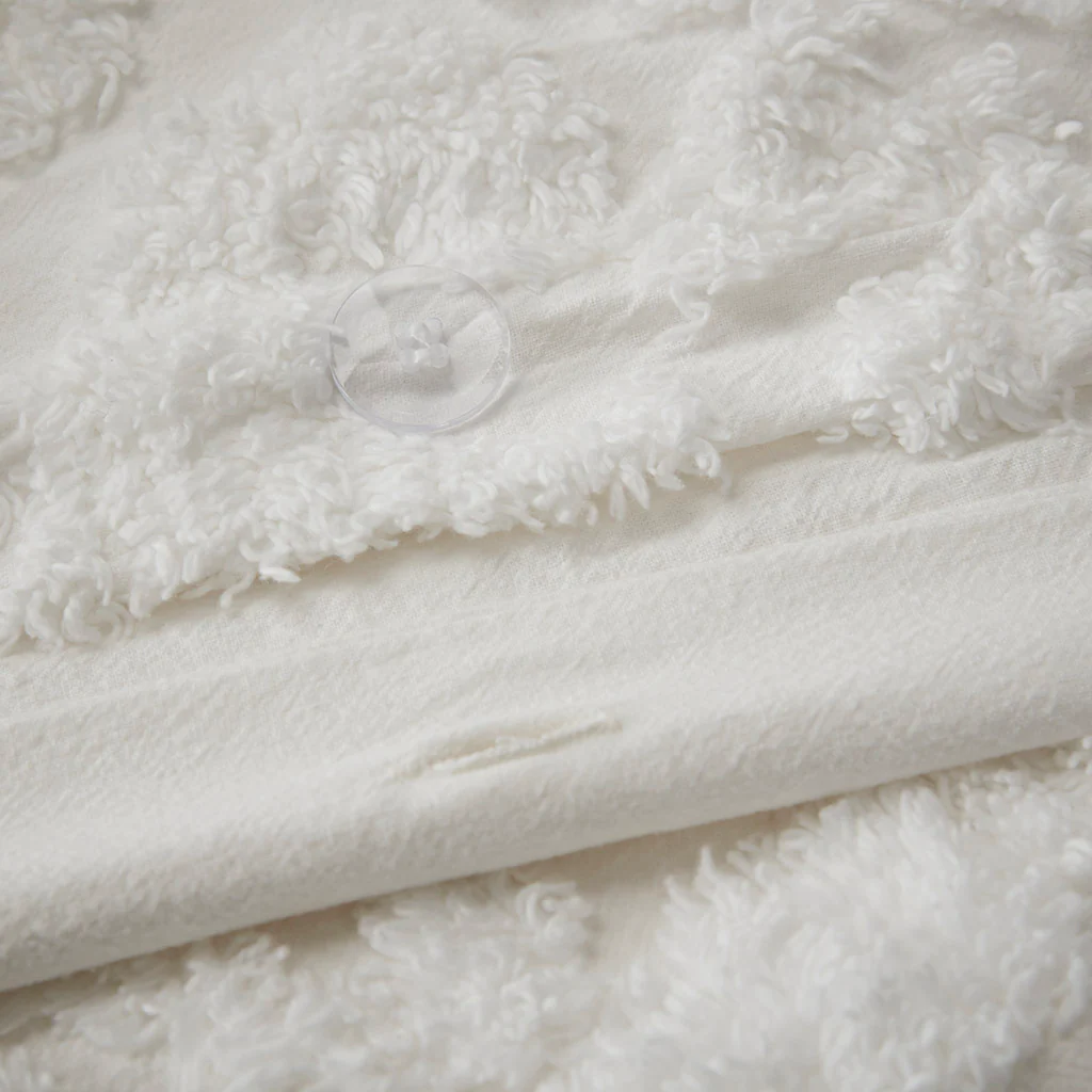Viola 3-Piece Tufted Cotton Chenille Damask Duvet Cover Set - Image 17