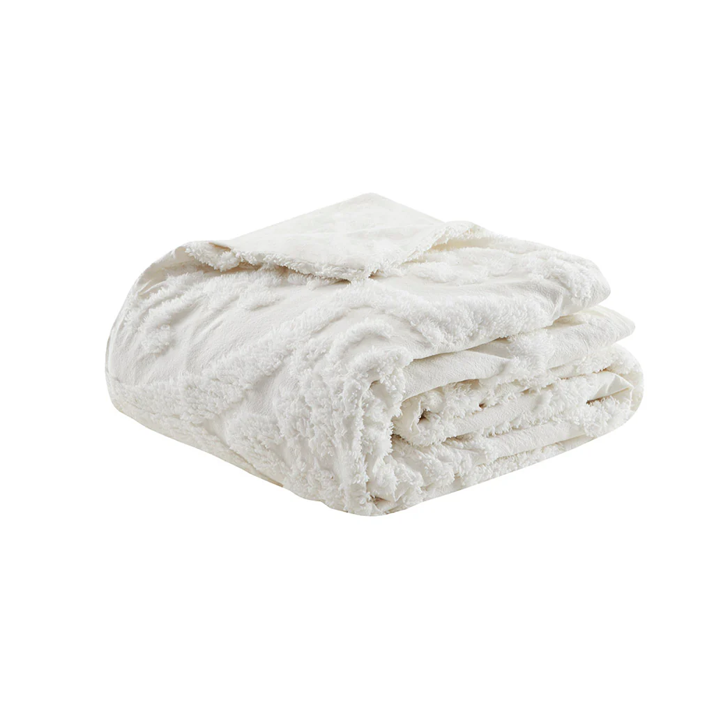 Viola 3-Piece Tufted Cotton Chenille Damask Duvet Cover Set - Image 30