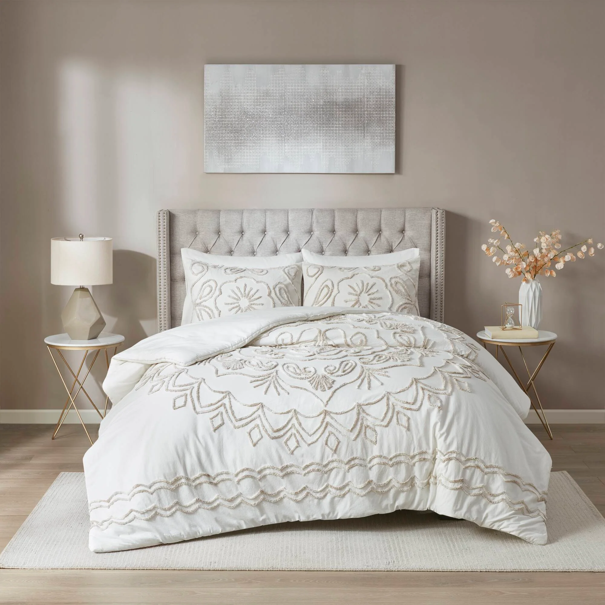 Violette 3-Piece Tufted Cotton Chenille Comforter Set - Image 3