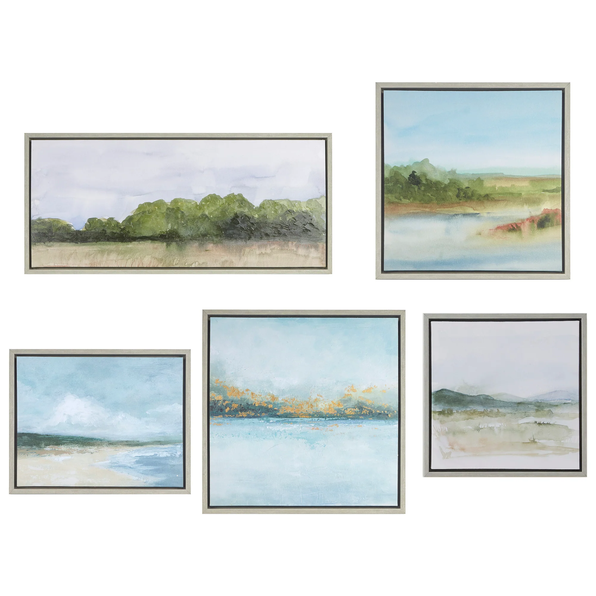 Vista Abstract Landscape 5-Piece Gallery Canvas Wall Art Set - Image 2